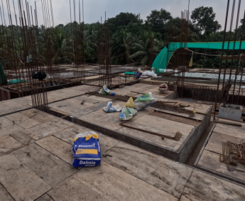 Another view 3rd floor roof beam and slab shuttering work is in progress.