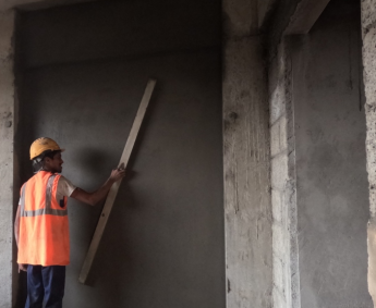 Internal wall plastering work has commenced on 1st floor.